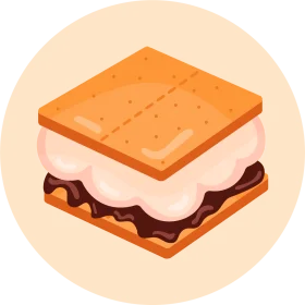 Delectable Marshmallow Chocolate Graham Cracker Smores Clipart Illustration