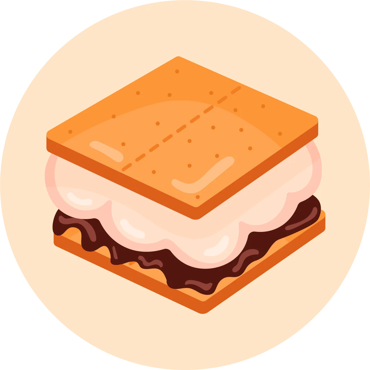 Delectable Marshmallow Chocolate Graham Cracker Smores Clipart Illustration