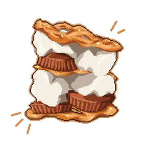 Delectable Pixel Art S'mores Campfire Treat Crispy Marshmallow Clipart Design