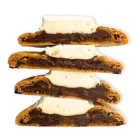 Delectable S'mores Cookie Sandwich Clipart: Layered Chocolate Marshmallow Delight