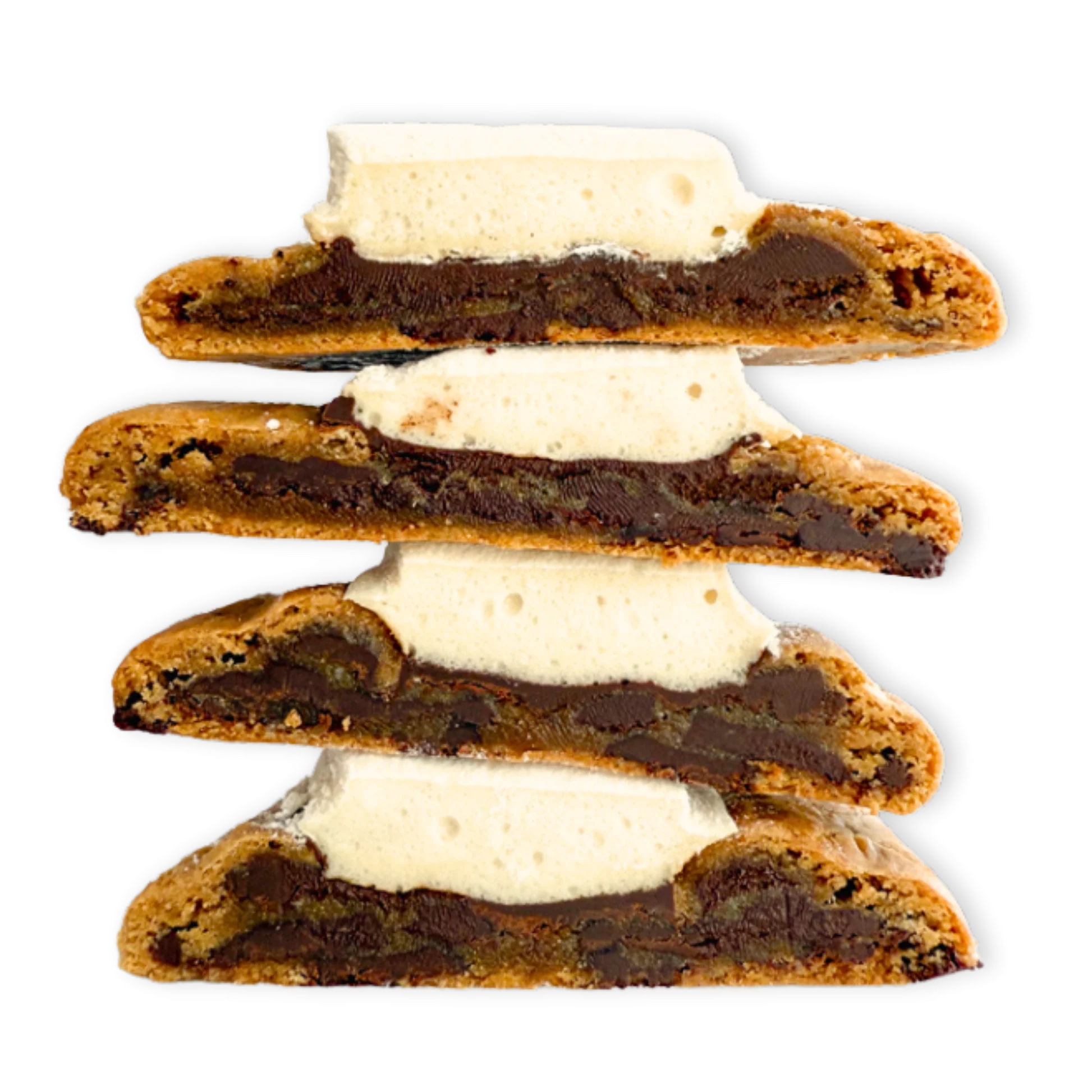 Delectable S'mores Cookie Sandwich Clipart: Layered Chocolate Marshmallow Delight