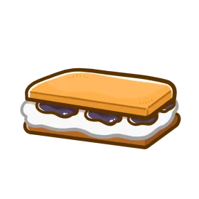 Sweet Campfire Treat Clipart: Gooey Marshmallow and Chocolate Sandwich Delight