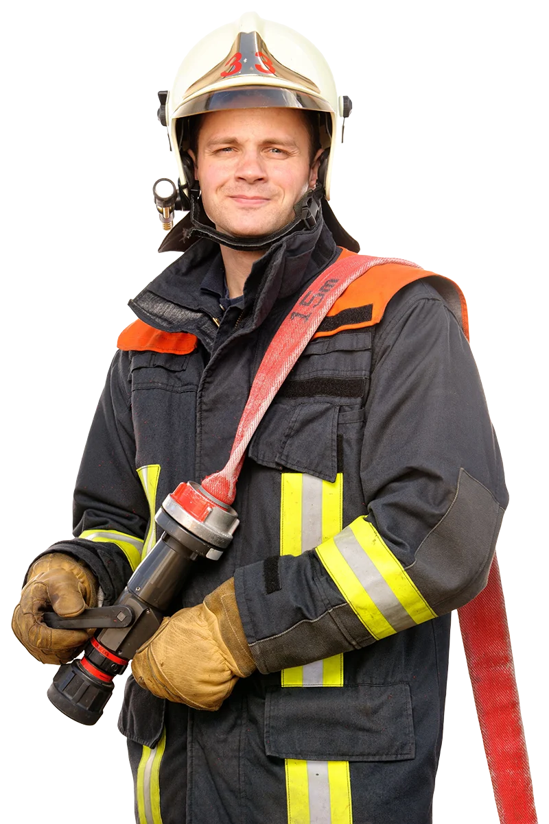 Professional Firefighter Clipart: Heroic Safety Responder in Protective Gear