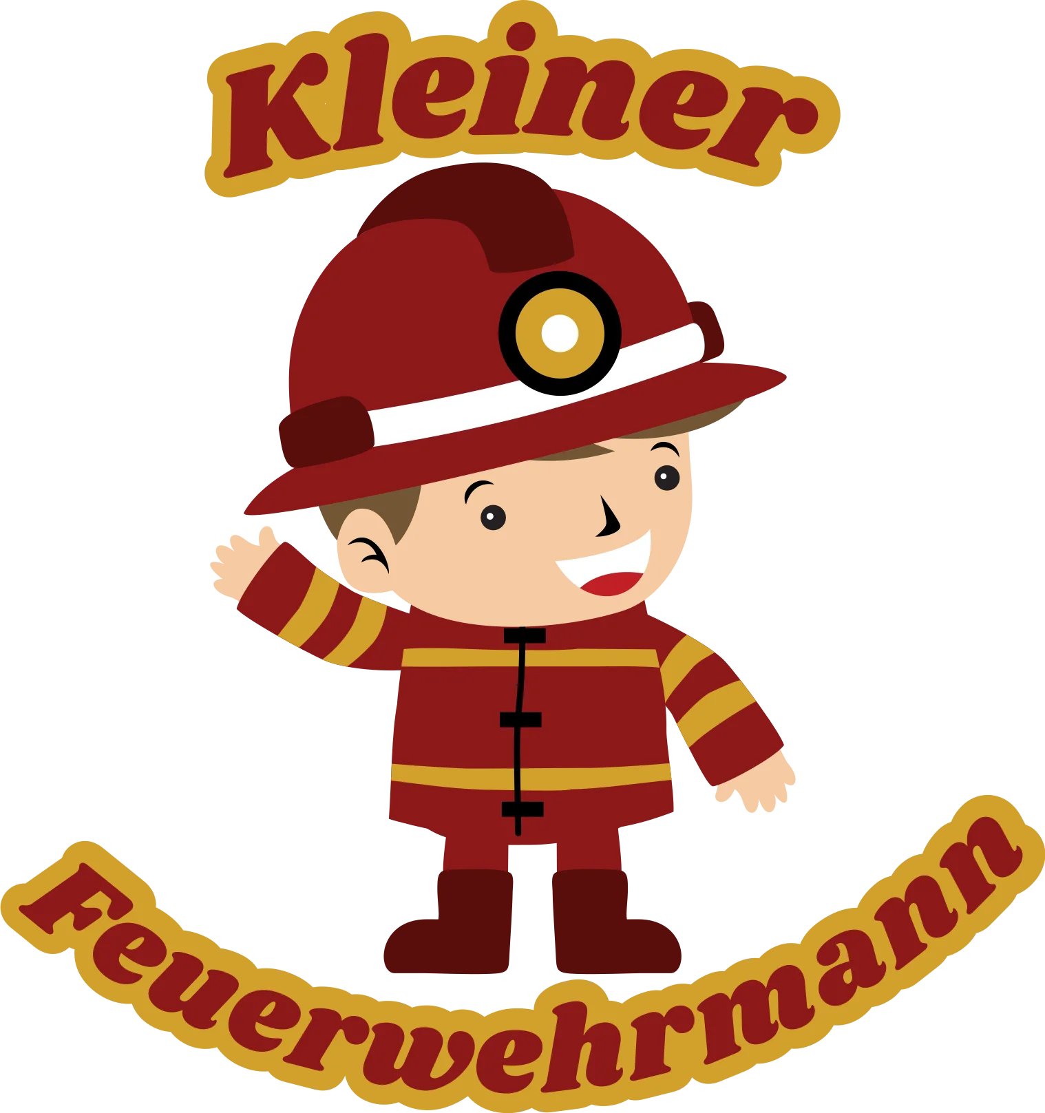 Adorable Kleiner Feuerwehrmann Cartoon Firefighter Clipart Design