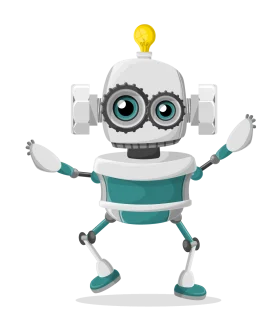 Adorable Robotic Friend: Charming Metallic Companion Clipart Design