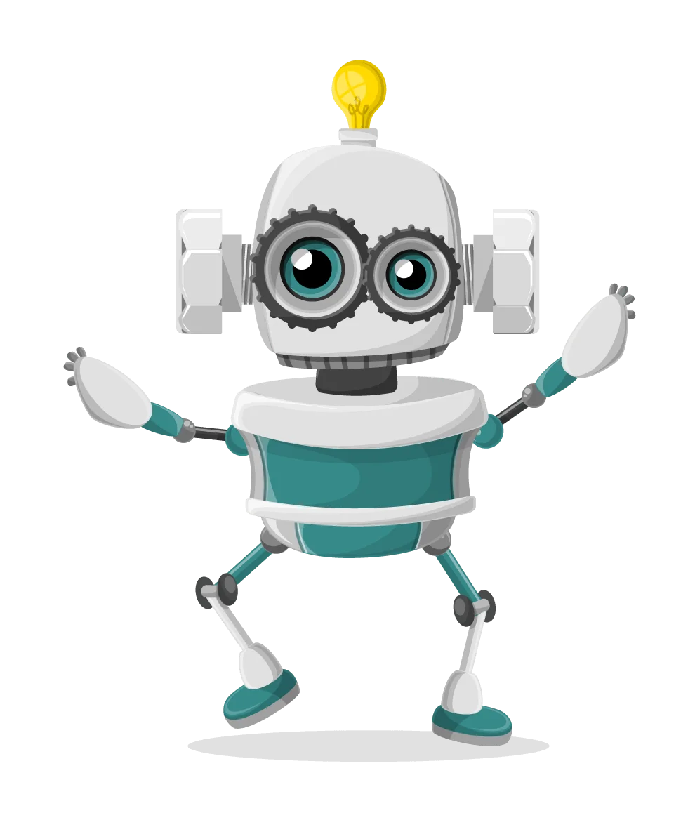 Adorable Robotic Friend: Charming Metallic Companion Clipart Design