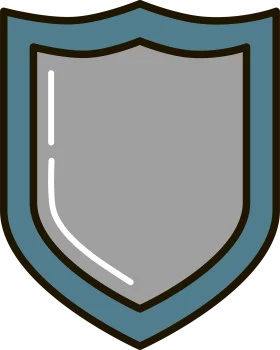 Classic Blue and Gray Shield Clipart with Sleek Heraldic Design Outline