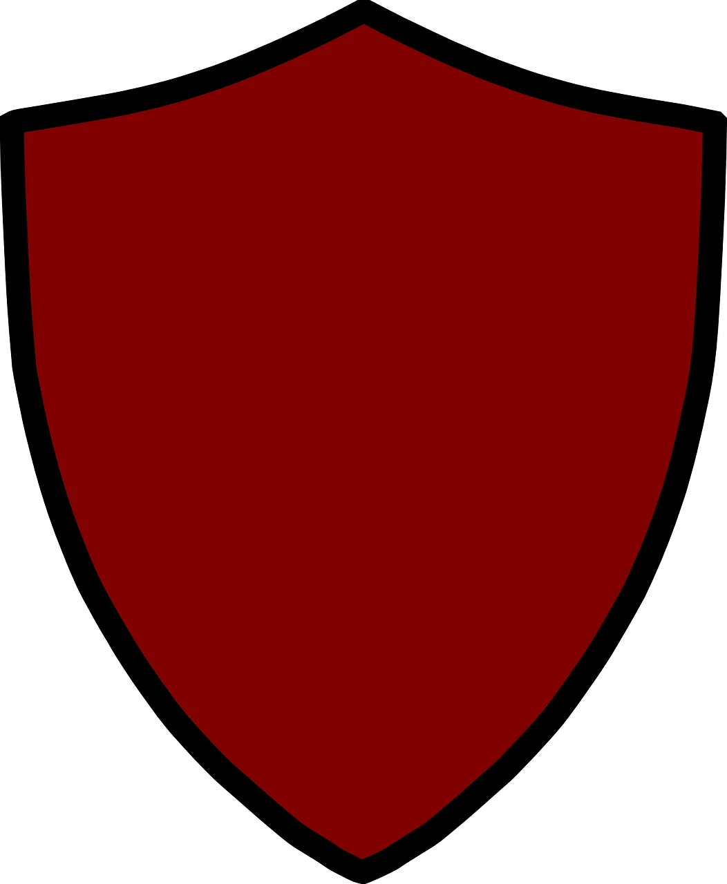 Classic Red Shield Clipart Vector Design with Bold Outline and Clean Lines
