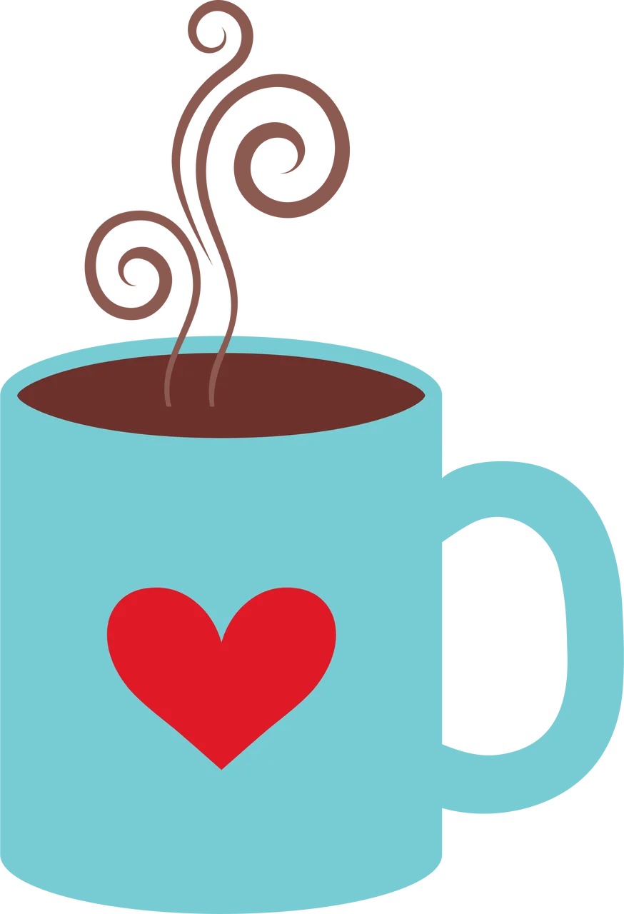 Cozy Turquoise Mug with Steaming Hot Cocoa Clipart - Heartwarming Illustration