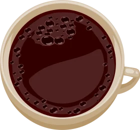 Cozy Warm Hot Cocoa Clipart with Rich Chocolate Bubbles and Ceramic Mug