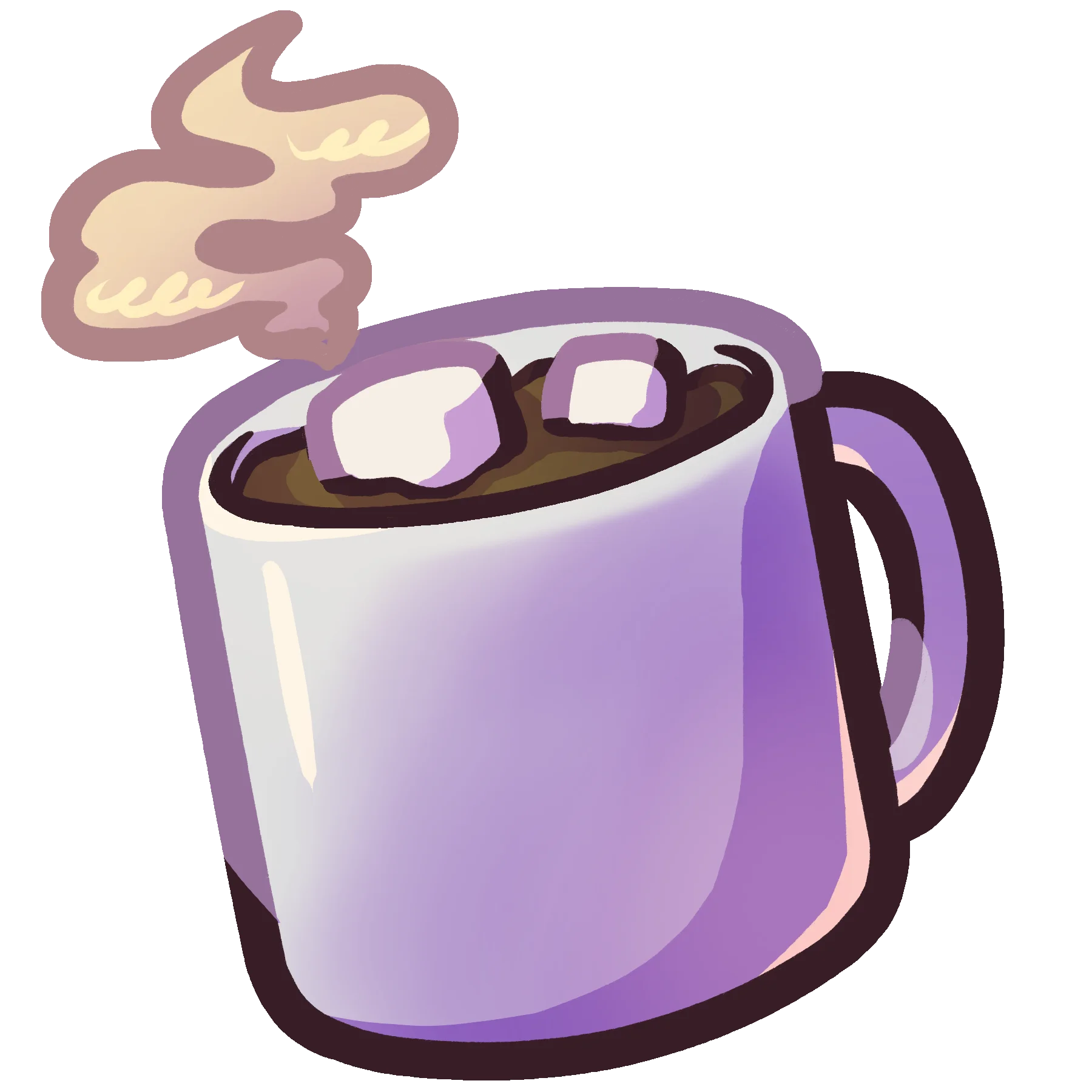 Cozy Winter Hot Cocoa Clipart with Marshmallow Swirls and Steamy Comfort