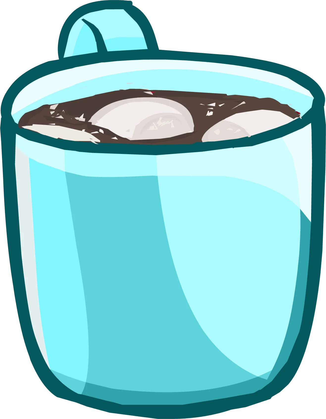 Cozy Winter Marshmallow Hot Cocoa Mug Clipart with Turquoise Charm