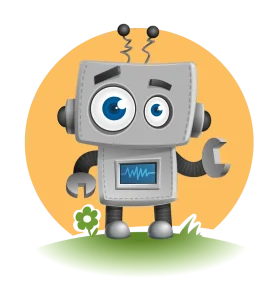 Cute Cartoon Robot Clipart with Playful Demeanor and Friendly Expression