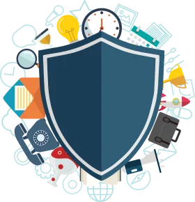 Digital Security Shield Clipart Illustrating Comprehensive Data Protection Strategies
