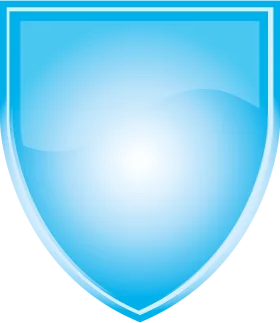 Elegant Azure Shield Clipart: Smooth Gradient Protection Symbol Design