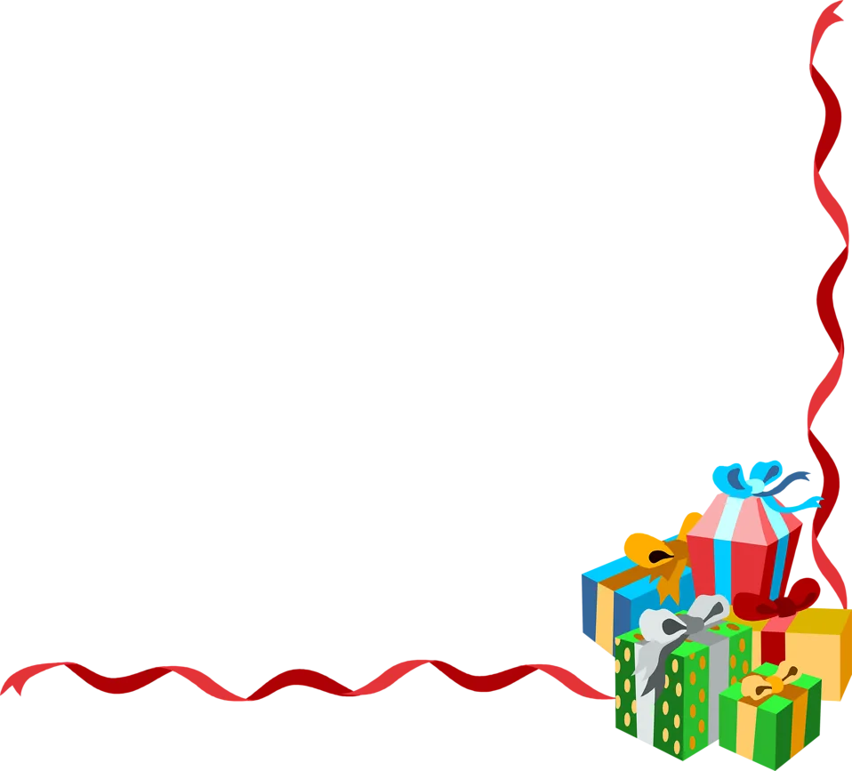 Festive Christmas Gift Boxes Clipart with Colorful Ribbons and Wrapped Presents