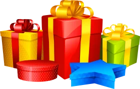 Festive Christmas Present Clipart Collection with Colorful Wrapped Gift Boxes