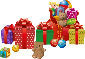 Festive Christmas Presents and Adorable Toys Holiday Clipart Collection