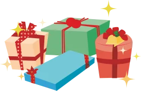 Festive Christmas Presents Clipart: Colorful Gift Boxes Wrapped with Ribbons and Bows
