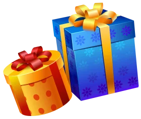 Festive Christmas Presents Clipart with Colorful Wrapped Gift Boxes and Bows