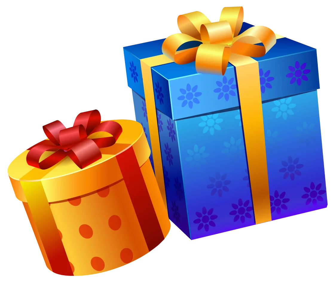Festive Christmas Presents Clipart with Colorful Wrapped Gift Boxes and Bows