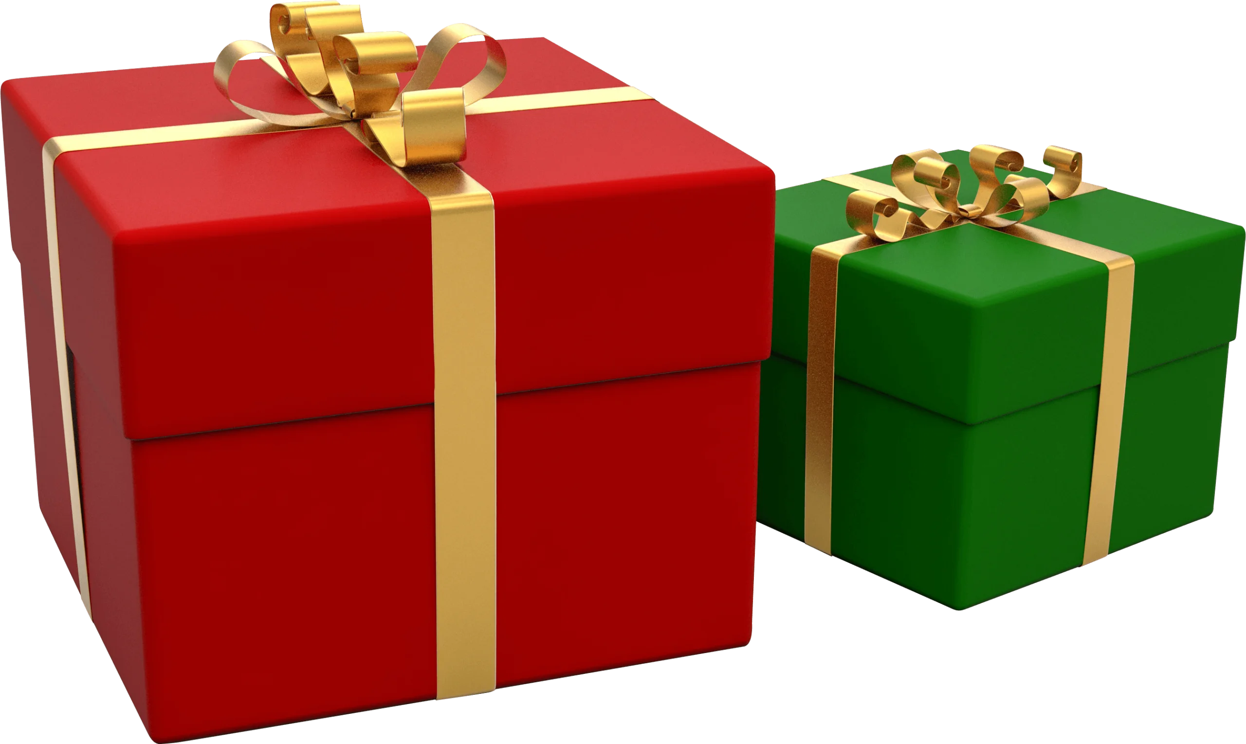Festive Christmas Presents Clipart with Red and Green Gift Boxes
