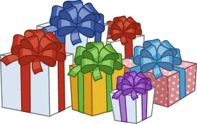 Festive Holiday Gift Boxes Clipart - Colorful Wrapped Presents Collection