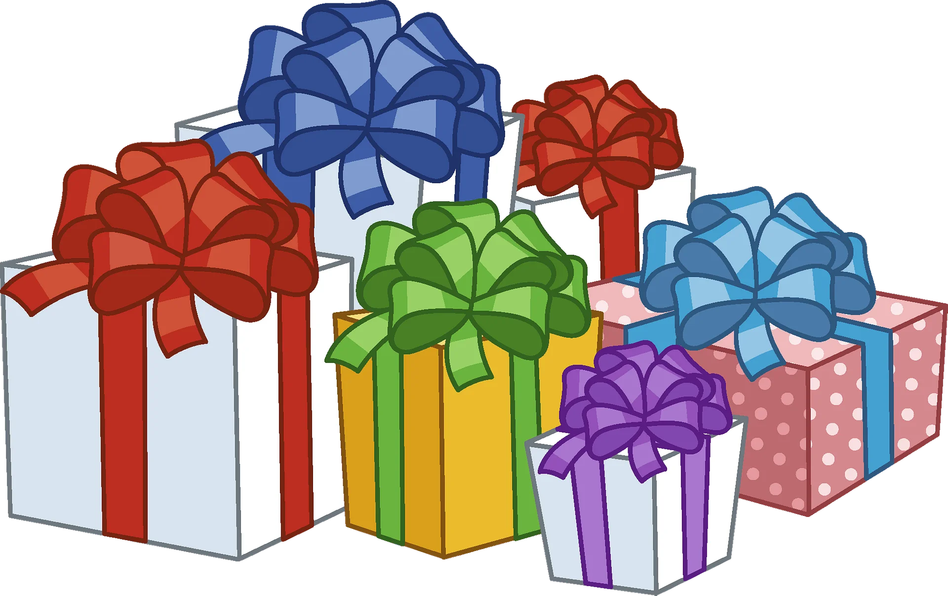 Festive Holiday Gift Boxes Clipart - Colorful Wrapped Presents Collection