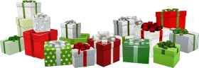 Festive Holiday Gift Collection Clipart - Colorful Wrapped Christmas Presents