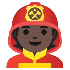 Friendly Firefighter Emoji Clipart Illustration with Bold Red Safety Gear