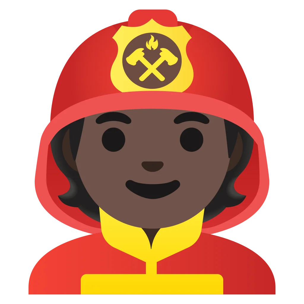 Friendly Firefighter Emoji Clipart Illustration with Bold Red Safety Gear