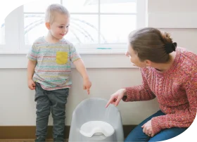 Gentle Potty Training Moment: A Caring Guide for Toddler Development Clipart