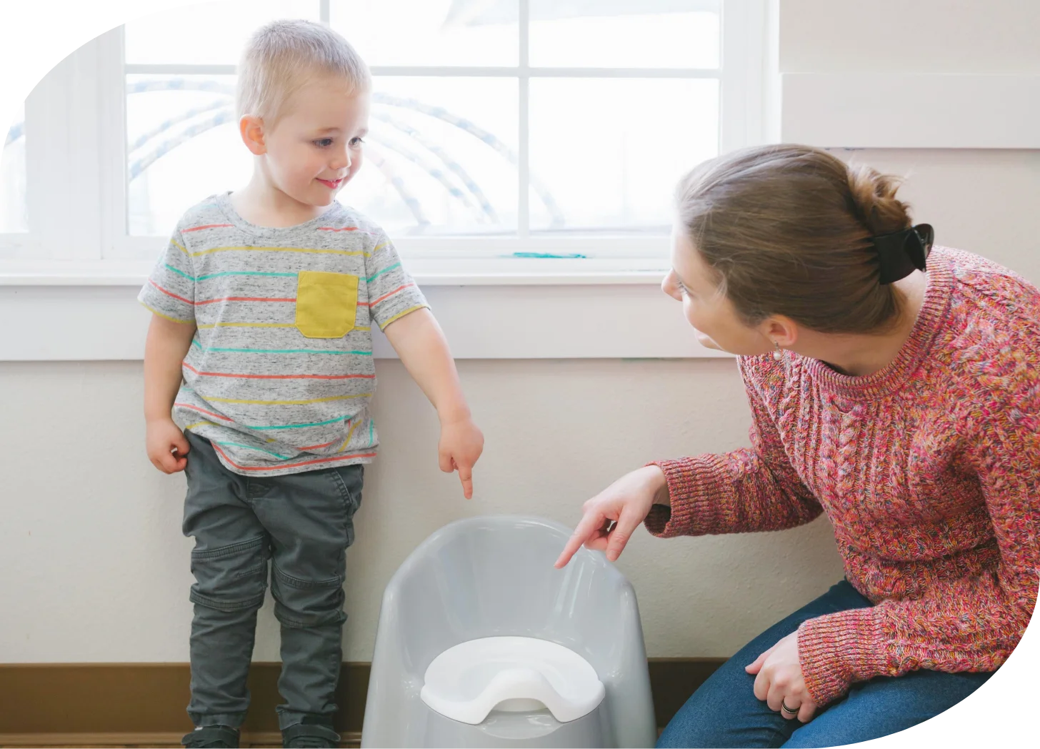 Gentle Potty Training Moment: A Caring Guide for Toddler Development Clipart