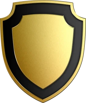 Golden and Black Heraldic Shield Clipart - Elegant Emblem Design Element