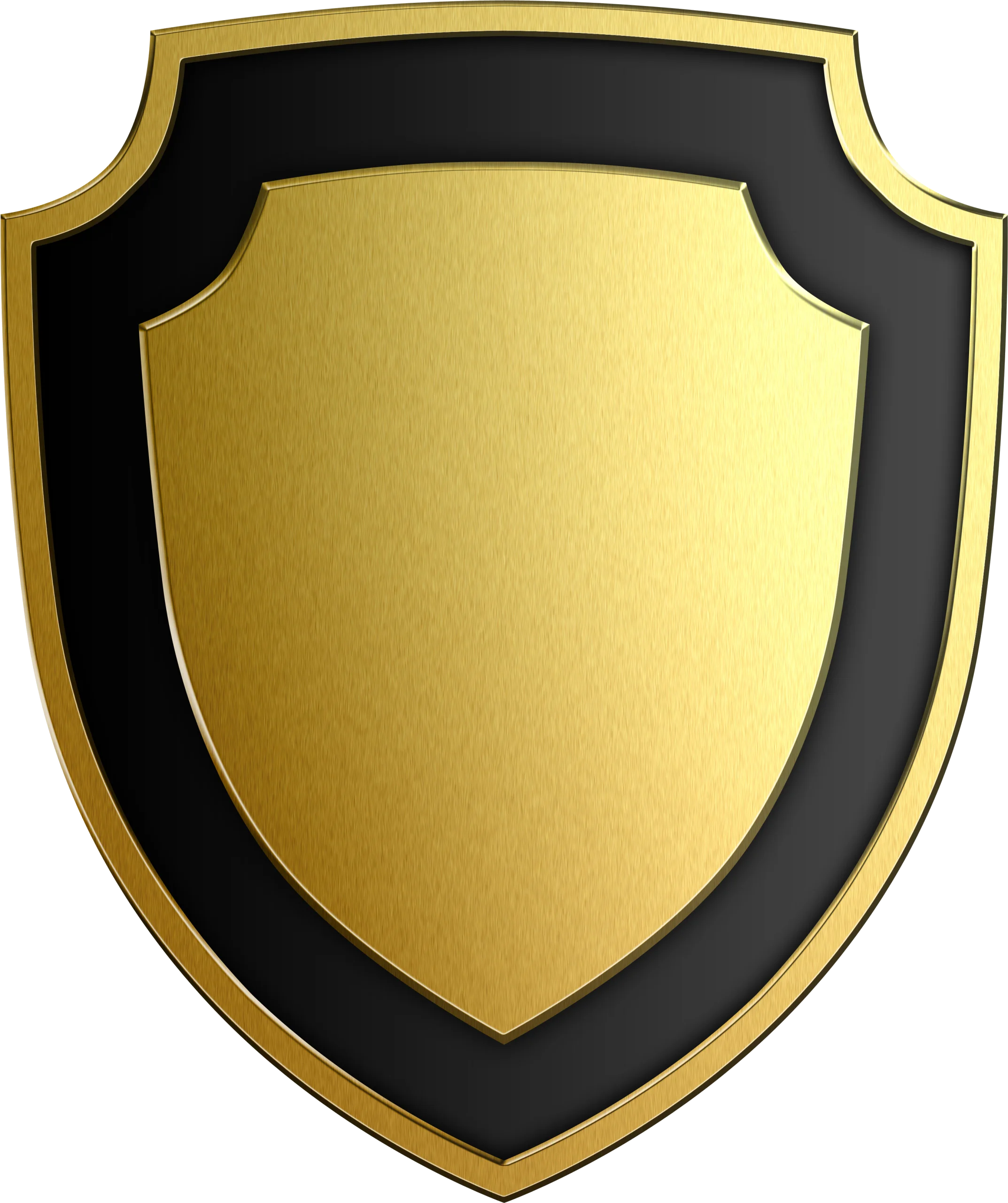 Golden and Black Heraldic Shield Clipart - Elegant Emblem Design Element