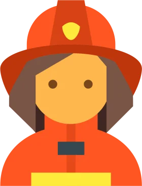 Heroic Firefighter Clipart Icon: Brave Professional in Protective Gear