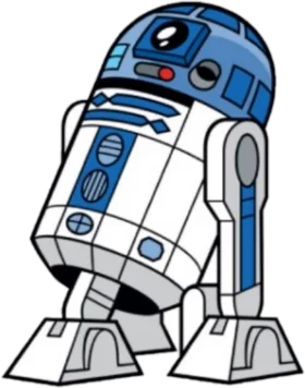 Iconic R2-D2 Astromech Droid Cartoon Clipart from Galactic Adventures