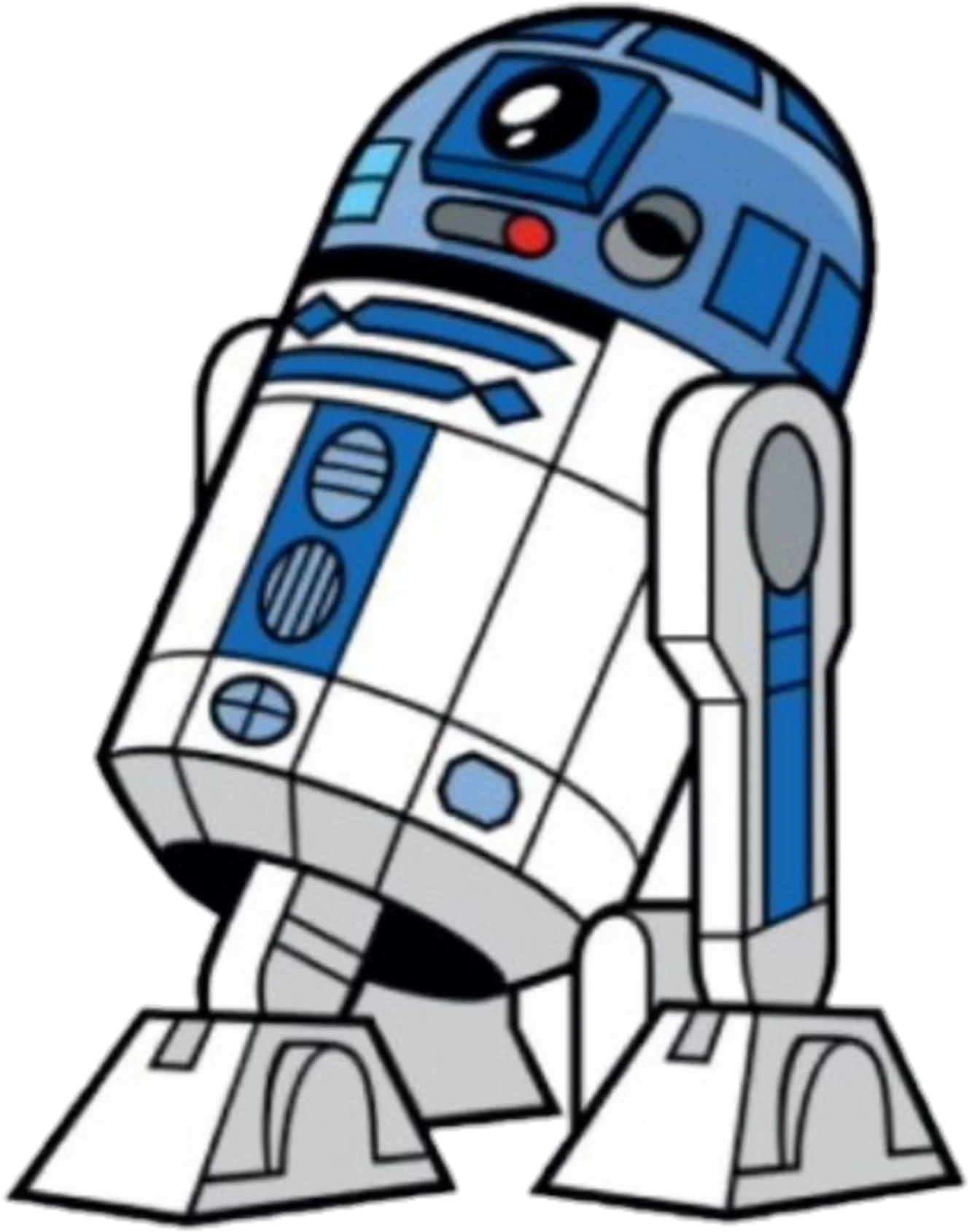 Iconic R2-D2 Astromech Droid Cartoon Clipart from Galactic Adventures