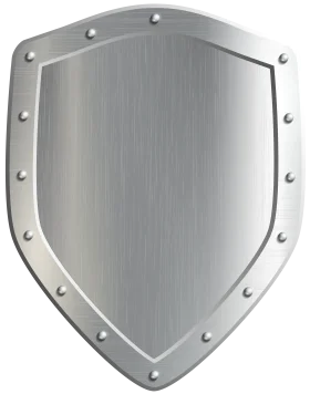 Medieval Metallic Shield Clipart: Polished Steel Heraldic Defense Symbol