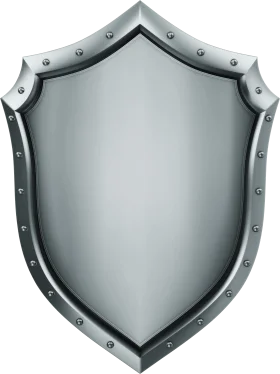 Medieval Metallic Shield Clipart - Polished Steel Heraldic Defense Emblem