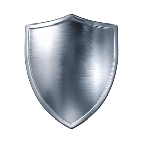 Metallic Silver Shield Clipart: Sleek Protective Emblem with Brushed Steel Texture