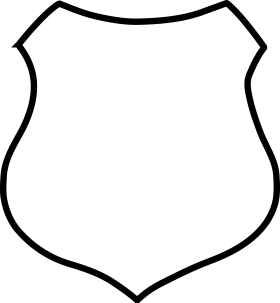 Minimalist Black and White Shield Outline Clipart Vector Design Element