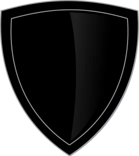 Minimalist Black Shield Clipart Design - Sleek Heraldic Emblem Vector Graphic