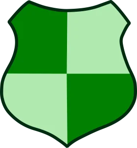 Minimalist Green Quadrant Shield Clipart Design with Soft Color Gradient