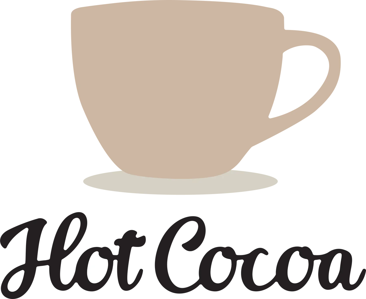 Minimalist Hot Cocoa Clipart with Elegant Beige Coffee Cup Illustration