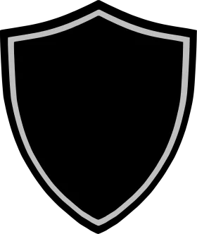 Monochromatic Classic Shield Clipart Design with Sleek Metallic Border Outline