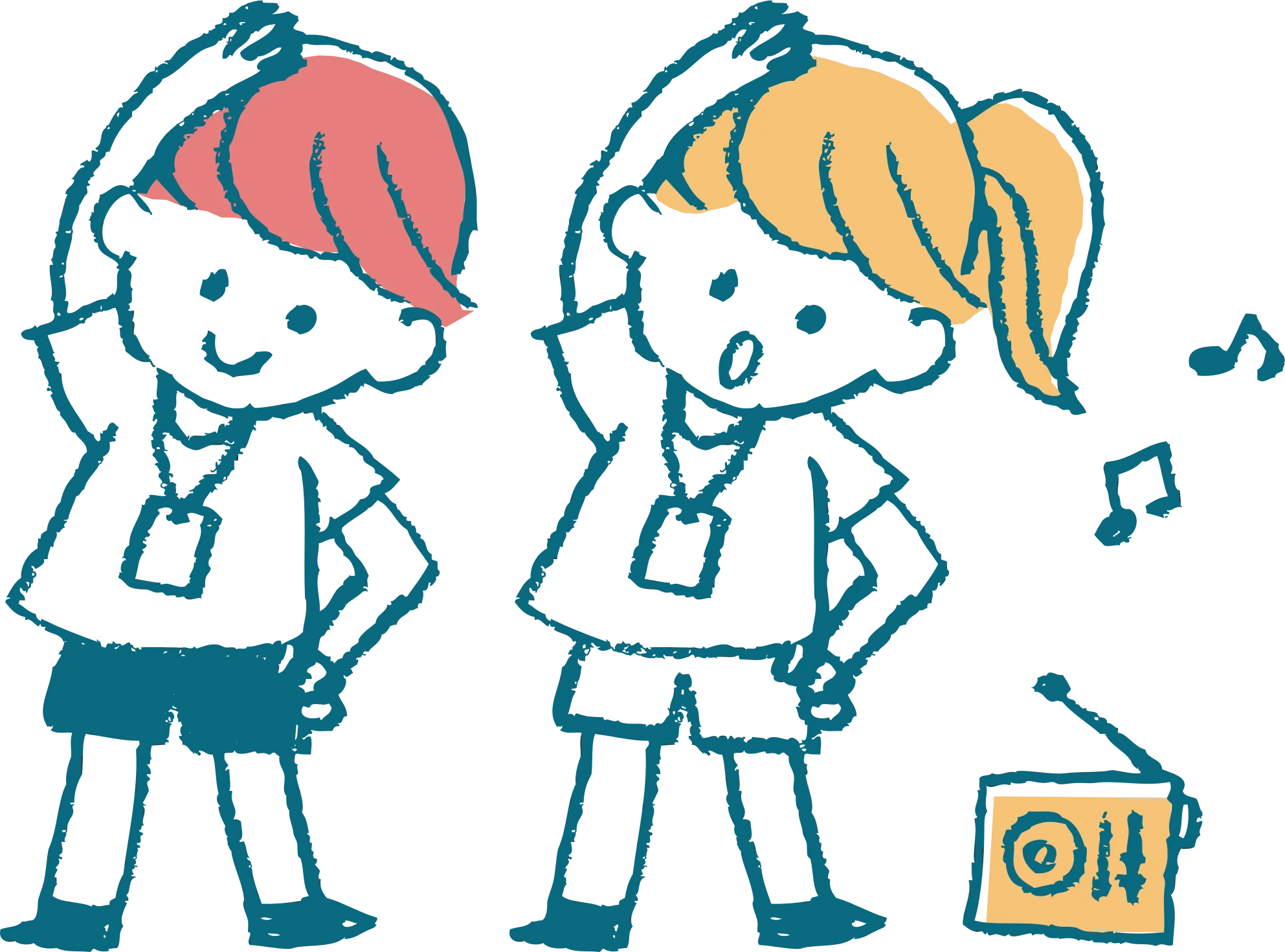 Playful School Children Fitness Routine Clipart Illustration for Kids