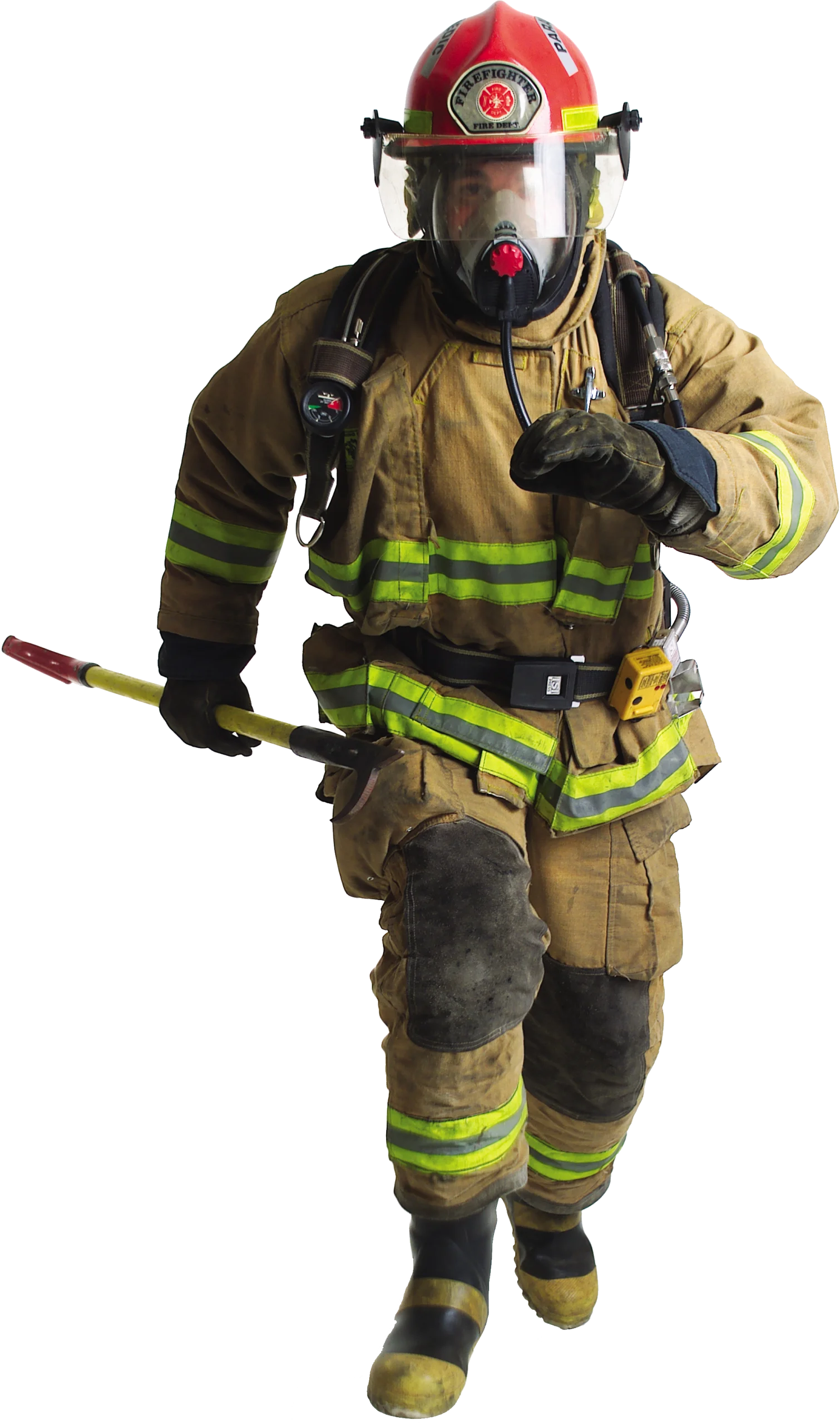 Professional Firefighter Rescue Clipart: Heroic Safety Equipment and Uniform