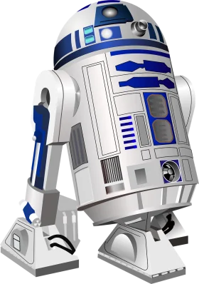 R2-D2 Astromech Droid Sci-Fi Robot Classic Clipart Illustration Design