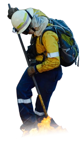 Resilient Firefighter in Protective Gear with Safety Helmet Clipart Illustration